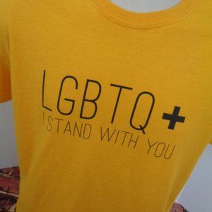LGBTQ Yellow T Shirt Medium